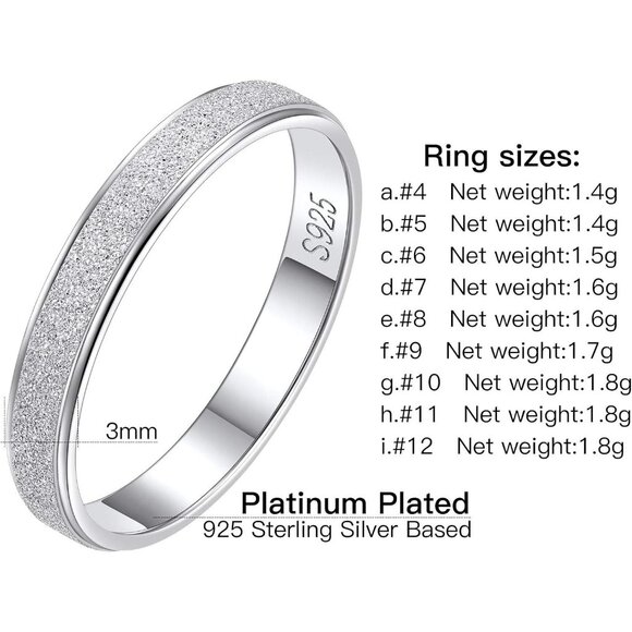 🆕 Women Silver Triple Interlocked Rolling Ring Sterling Textured Thin Stacking - Picture 7 of 9